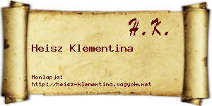 Heisz Klementina névjegykártya